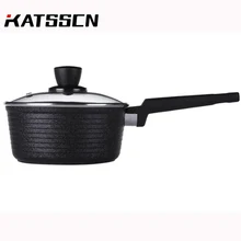 18 см чугунный молочный суповый горшок со стеклянной крышкой антипригарный Многофункциональный омлет/Горшочек для каши Электрический огонь Универсальный 252