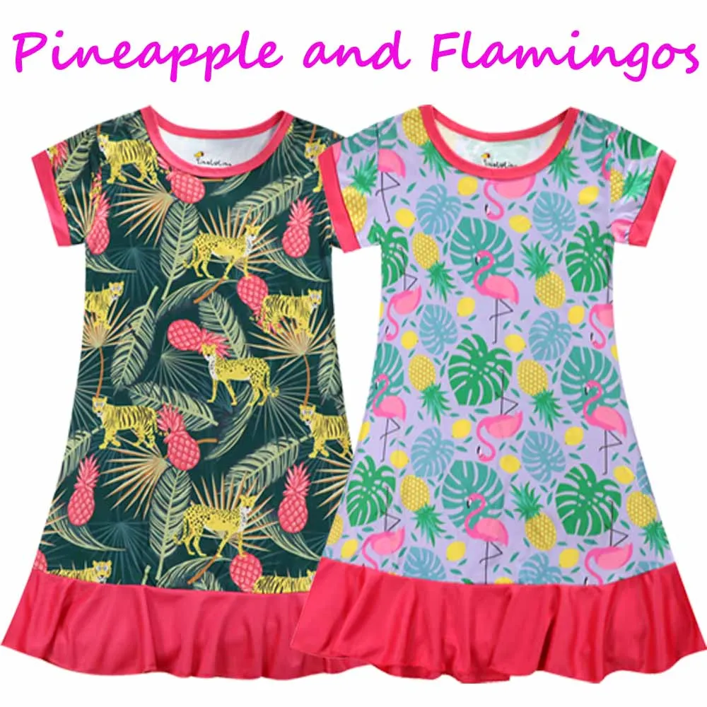 Summer Short Sleeve Baby Girls Dress Vestidos De Nina Kids Dress Octopus Animal Kids Dresses Girl Party Dresses for 1-10Yrs