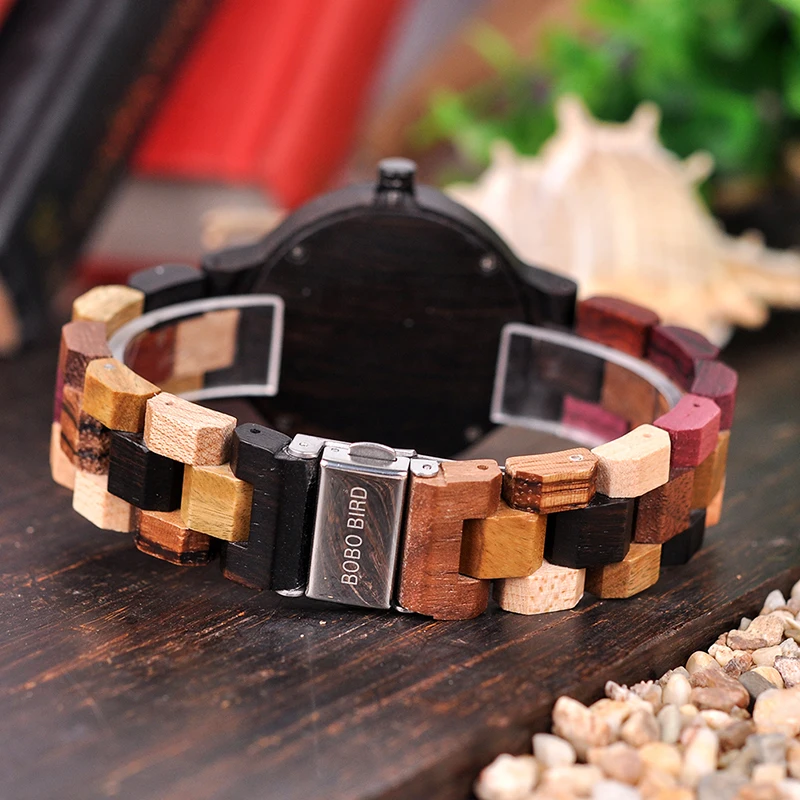 BOBO BIRD Bamboo Wooden Lover Couple Watches Men Show Date Ladies Wristwatch Women Quartz Male bayan kol saati Gift in Wood Box