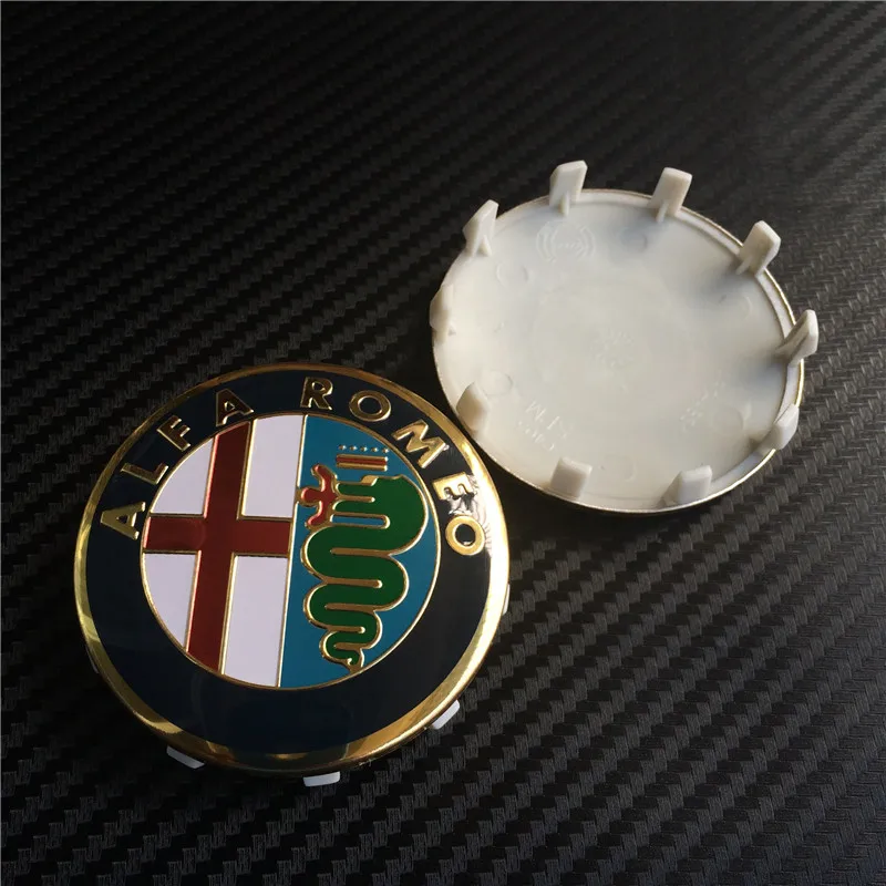 

4pcs New Car Styling 10 pins 60mm Gold Black Silver Wheel Center Hub Cap Cover Logo Caps Sticker For ALFA ROMEO