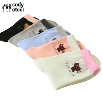 

Cody Steel Women Brand Socks Cartoon Kitten Pattern Warm Girls Cotton Socks Fashion In Tube Women Cotton Autumn Socks 3pairs/lot