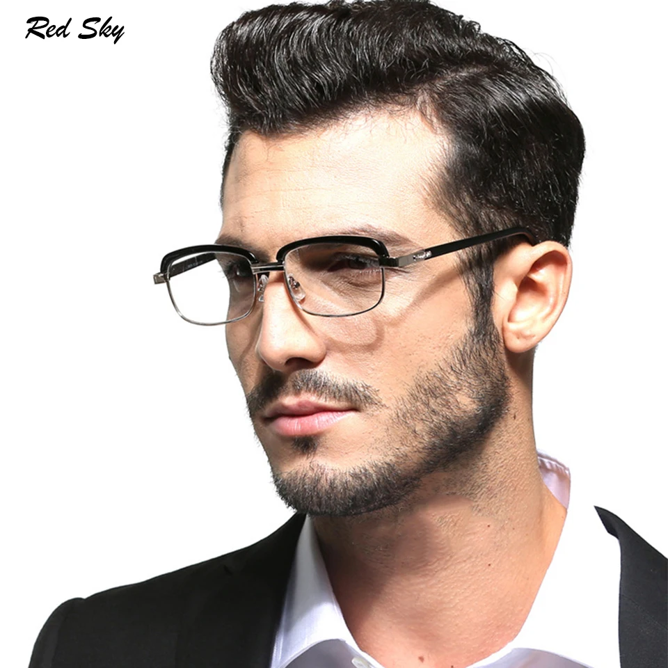 

Half Frame Metal Reading Glass Men Acetate Retro Black Eyewear Frames Hyperopia Diopter Glasses +1.00 +1.50 +2.00 +2.50 +3.00