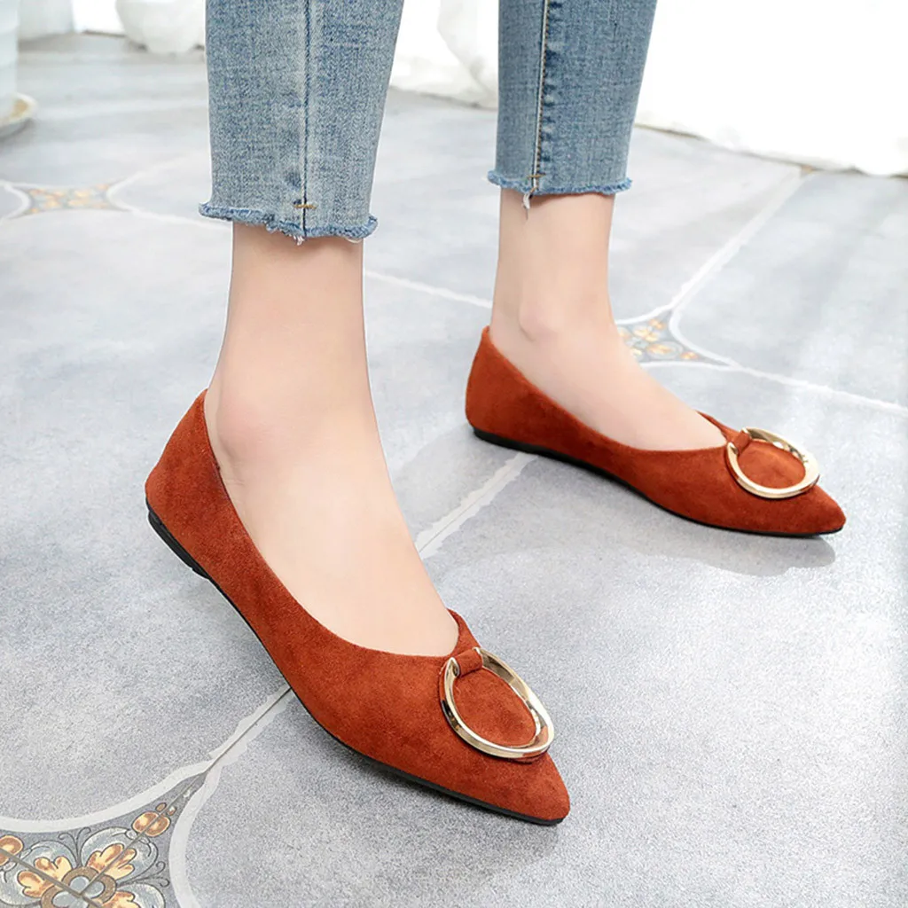 Zapatos de mujer женская модная повседневная обувь с острым носком для работы на плоской