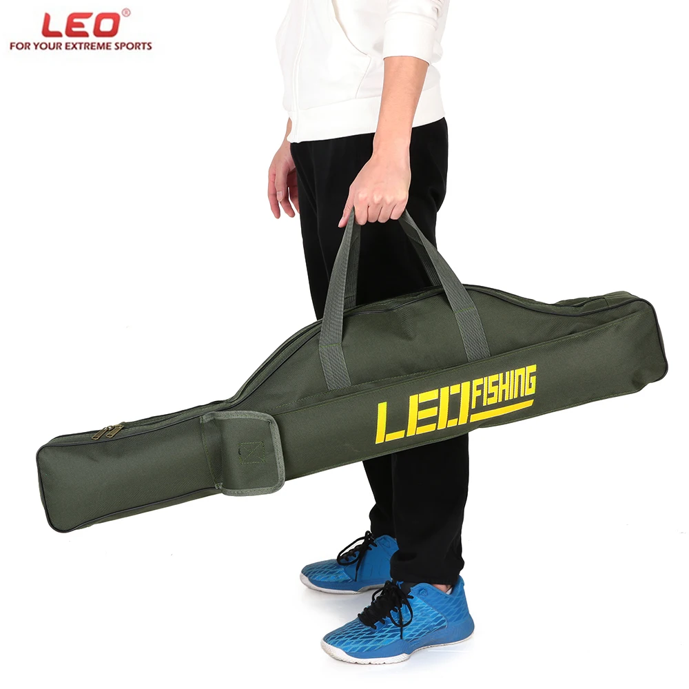 LEO Fishing Rod Bags Canvas Fishing Pole Tools Army green Fishing