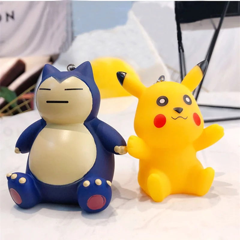 

New Design 3D Cartoon Cute Doll Keychain Japan Anime Keyring Pocket Monster Llaveiro Pokemon Chavero Pikachu Porte clef Pandent