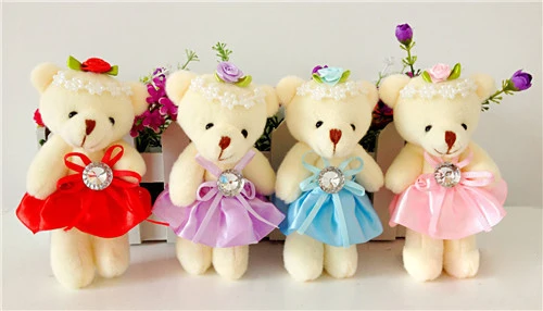 40 шт. мини плюшевый мишка тедди с букетом маленькие мягкие игрушки для свадьбы, дня рождения, вечеринки, медвежонок, маленькие мишки, украшение в виде цветка