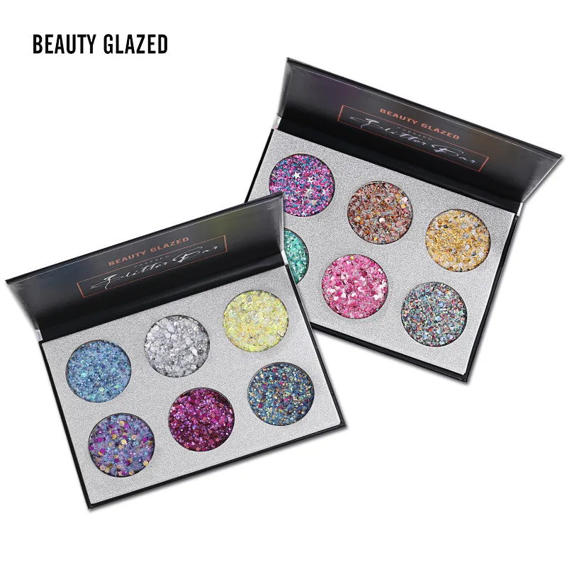 Beauty Glazed блестящие тени для век гелевая Палитра 6 цветов Мерцающая Радуга