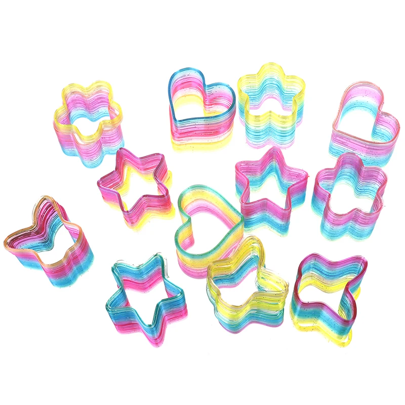 

Rainbow Circle Spring Fashion Toys Colorful Antistress Folding Plastic Spring Coil Children's Creative Educational Toys