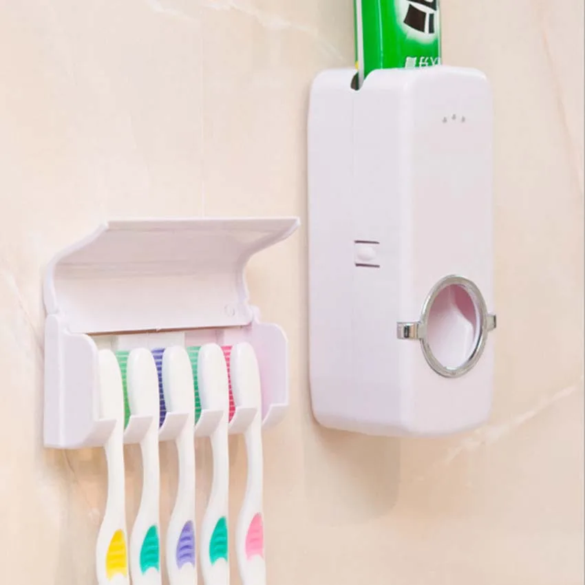 Уход за ребенком уход и комплекты для здравоохранения дизайн ванная комната установка автоматическая Зубная паста диспенсер Семья зубная щетка держатель набор