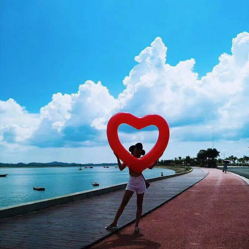 2 tpyes PVC 120*120m Inflatable Heart float floating row Water toys