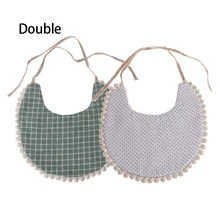 Из смеси хлопка детский нагрудник двусторонняя печать кисточкой Слюна полотенце бандана треугольник нагрудники платок должен иметь нагрудники