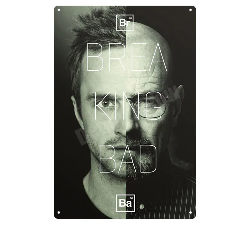 Фото Винтажная металлическая жестяная вывеска Breaking Bad, декоративная пластина для паба, бара, казино, клуба, хайзенберга, наклейки на стену, N279 №3