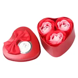 3 шт Красивая Сердце Ароматическая ванна тела Лепесток мыло с розой Свадебные украшения лучший подарок на день Святого Валентина