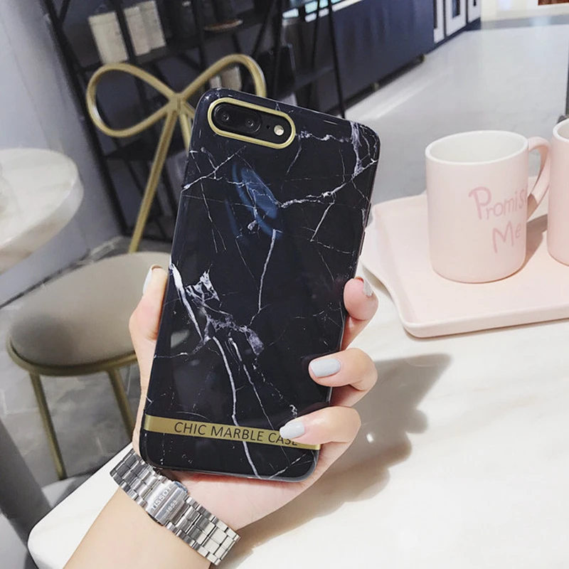 Aoweziic Net red marble brand 6S mobile phone shell X XS MAX XR For iPhone 6plus soft shell 7plus case simple lovers 8Plus