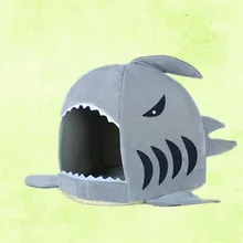 Shark Mouth Puppy Pets Dog Kitten Beds Soft Cat Dog Bed Cute Warm Litter Comfortable Beddings House Nest Fleece Litter