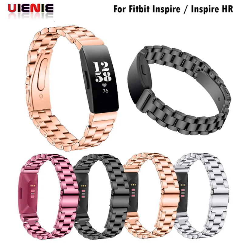 

Lady smart watch Accessories For Fitbit Inspire HR Band Replacement Stainless Steel Strap Bracelet Belt for Fitbit Inspire black