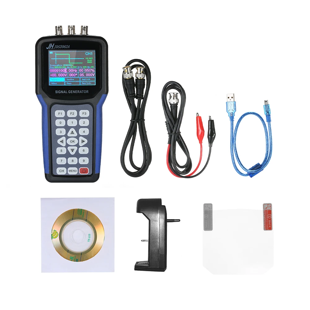 

JDS2062A Handheld 2 Channel Digital Signal Generator Portable Frequency Sweep Meter 30MHz Output 2CH 3.2" TFT LCD Display