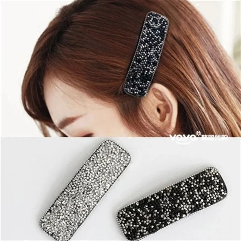 

Hot Sale Fashion Shining Crystal Rhinestone Hairpins Chic Geometric Female Hair Styling Clips Hollow Waterdrop Headband Hairgrip