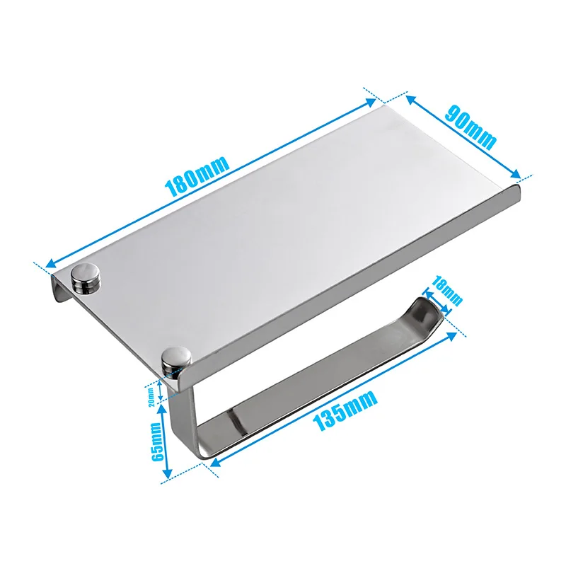 ROVATE держатель туалетной бумаги из нержавеющей стали с полкой хромированный многофункциональный держатель рулона настенный Подставка для бумаги