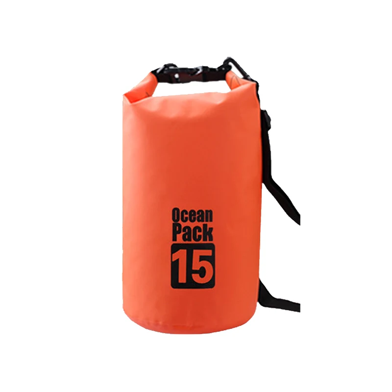 15L треккинг сухой мешок уличные водонепроницаемые для кемпинга непроницаемый рюкзак плавание пляж велосипед аксессуары сумка для воды водостойкий - Цвет: Orange