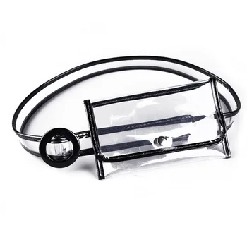 

New Style Women Fashion PVC Transparent Belt Type Pack Lady Clear Portable Phone Holder Small Waist Bag