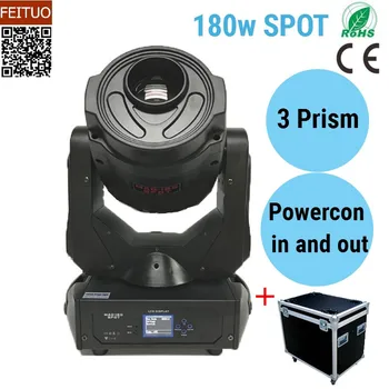 

2pcs+flight case High Power 180w LED Moving Head Spot Light 3 Prism Lyre Gobo Lumiere Club DJ Party Stage Lights