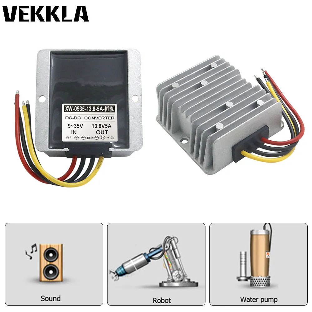 

5A/8A Step Down Voltage Changer Adapter Regulator aluminum Power converter DC9-35V To 13.8V DC Buck Power Converter for car