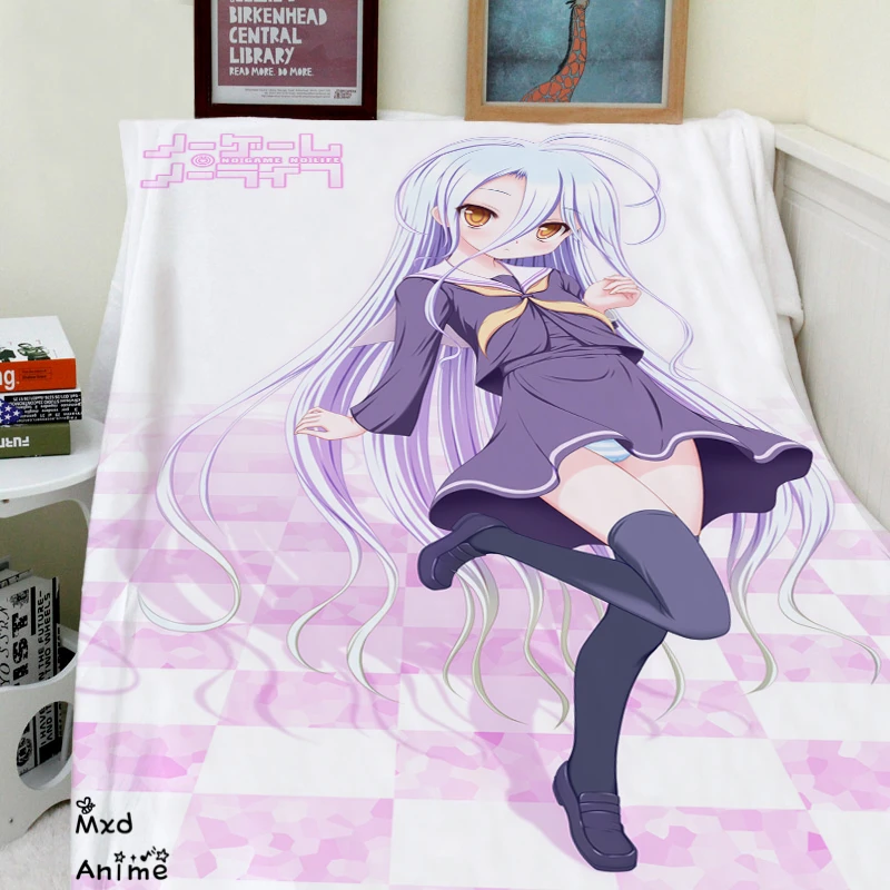 Anime No Game No Life Throw Blanket Warm Coral Blankets Travel Flannel