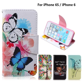 Phone Stand Case for fundas iPhone 6S Cover Case 4.7 inch Case for coque iPhone 6 Case + Card Holder coque capa