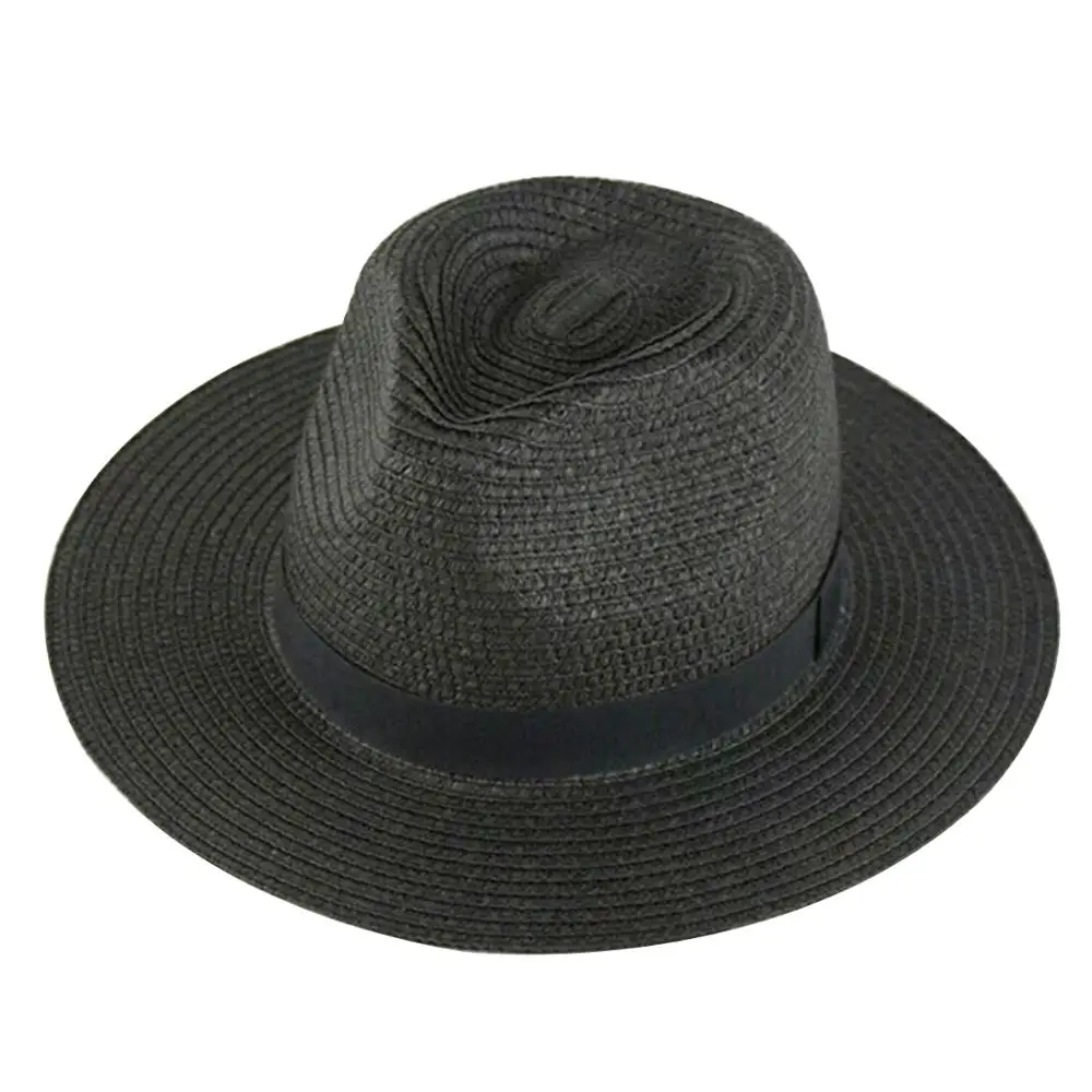 

2019 Fashion Summer Vintage Top Straw Hat Women Unisex Wide Brim Sun Hats For Men Protection Panama Leisure Simple Beach Caps