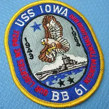 USS Iowa BB-61 линкор заплатам коллекционная Женская кожаная куртка мужские руки рюкзак сумка Аппликации Коллекция Аксессуары