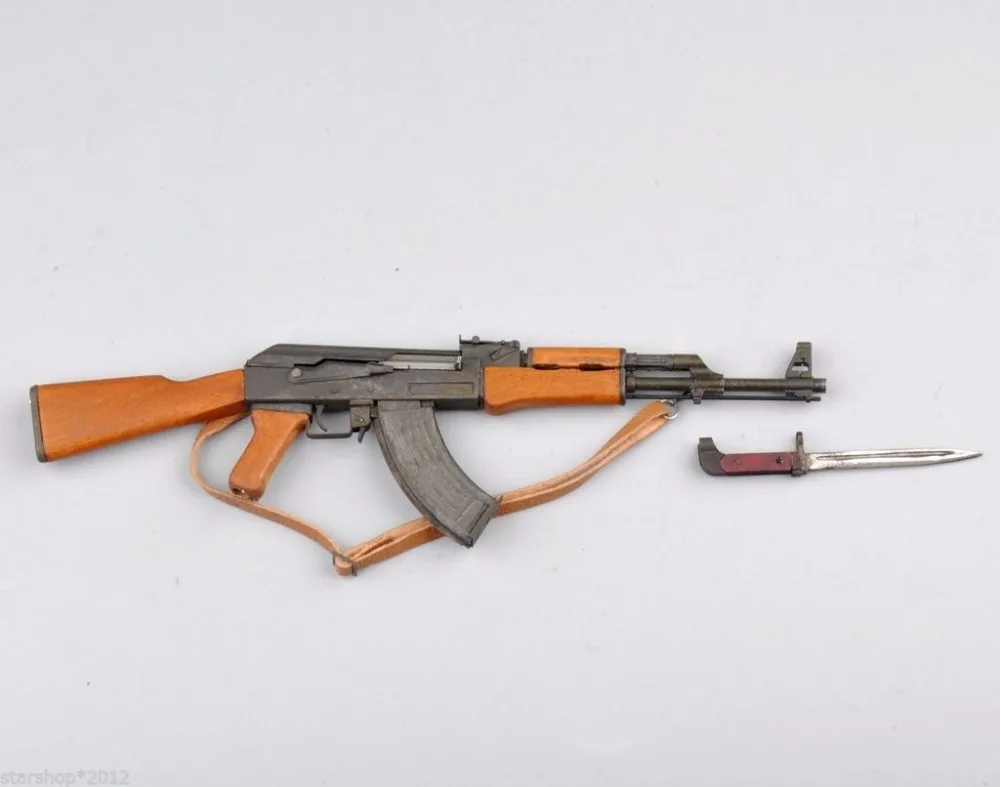 1/6 масштабная модель оружейные игрушки Металл AK47 модельный комплект с байонетом для 12 дюймов Военная фигурка солдат игрушки запчасти аксессуары