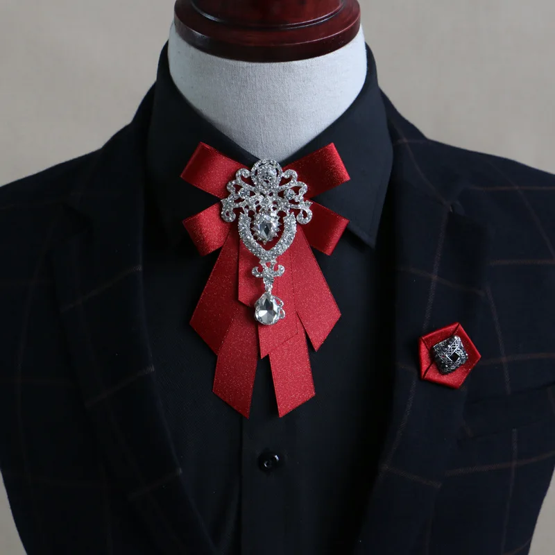 Mantieqingway Британский роскошный галстук-бабочка для мужчин Бизнес Свадебная вечеринка воротник шеи галстуки женская одежда ленты Воротник галстук-бабочка