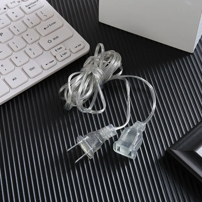 

Wholesale 3M Extender Transparent Wire EU plug/US plug for LED String Christmas Lights Garden Home Garland Party Decotation