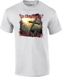 В темноте следовать сын Иисус Христос Кристиан T-Shirt100 % хлопок повседневное печати короткий рукав для мужчин футболка с круглым вырезо