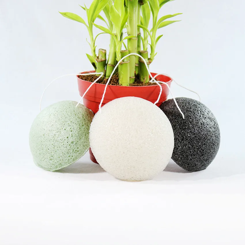 Горячий натуральный волокна Конняку для мытья лица увеличивающаяся губка