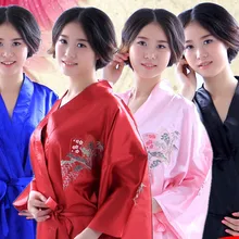 Модные женские туфли кимоно японской Стиль Для ванной халат ночная рубашка платье юката Для ванной Халат пижамы с поясом