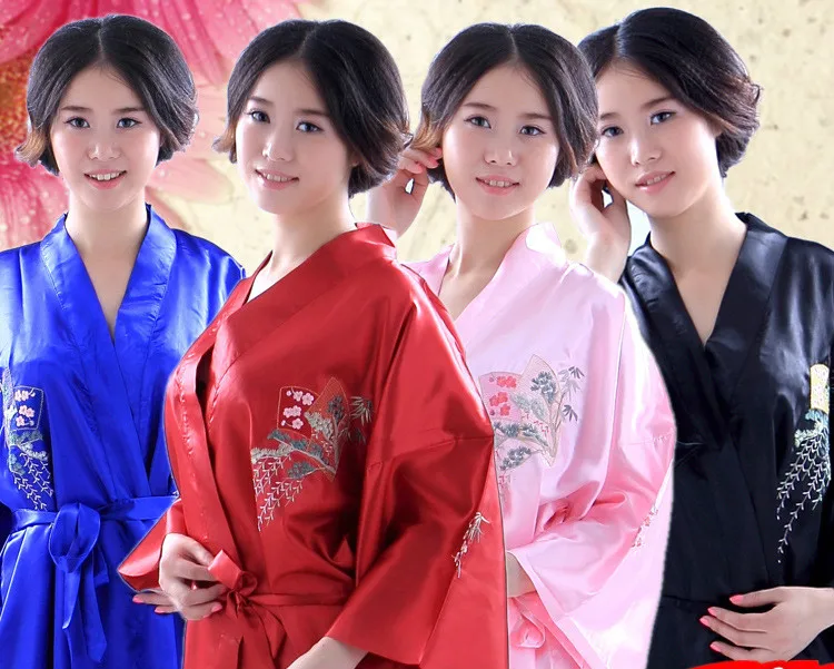 Fashion Women Kimono Japanese Style Bath Robe Nightgown Gown Yukata