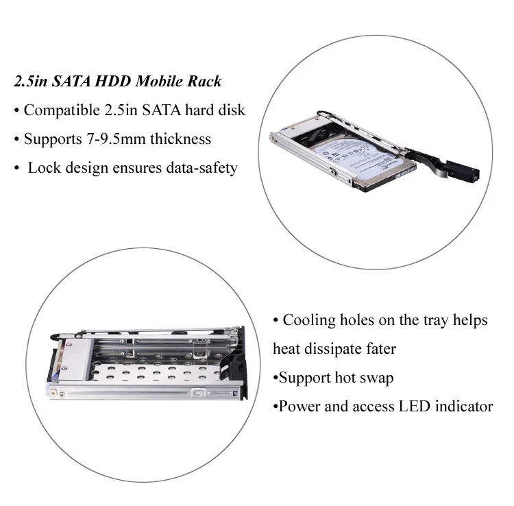 Uneatop ST8210 2.5in SATA алюминий жёсткий диск случае 2.5 HDD/SSD корпус горячей замены 6 Гбит/с жесткий диск Mobile Rack с С замочком