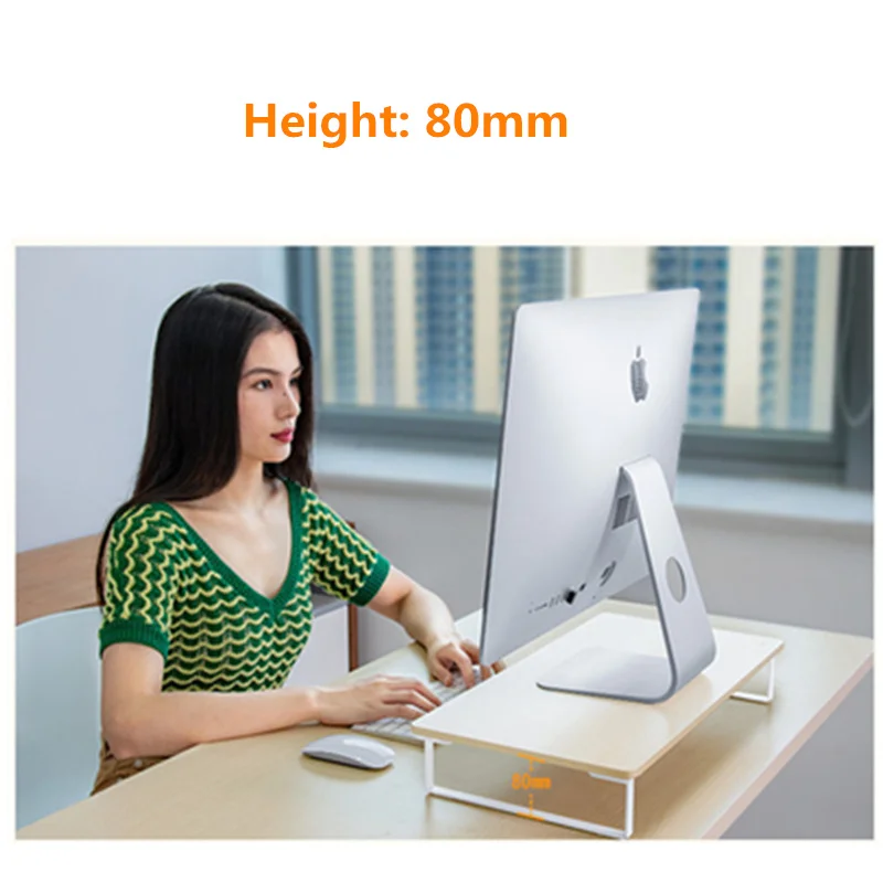 Монитор Riser Holder ЖК-дисплей светодиодный дисплей увеличивающий основание подставка для ноутбука Настольный интервал экономия ноутбука Для iMac - Цвет: 80mm Height