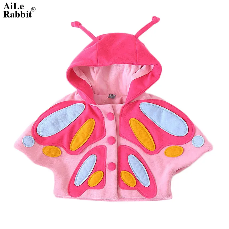 

AiLe Rabbit New Baby Out Jacket Cloak Children Coat Girl Butterfly Baby Cloak Autumn and Winter Jacket Children's Clothing k1