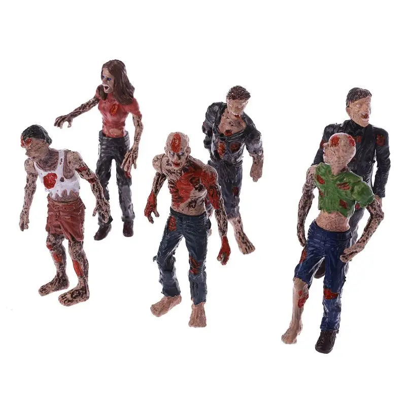 6 шт. ходячие трупы модель террор Зомби Дети дети фигурка игрушки куклы Хэллоуин Декор фигурки