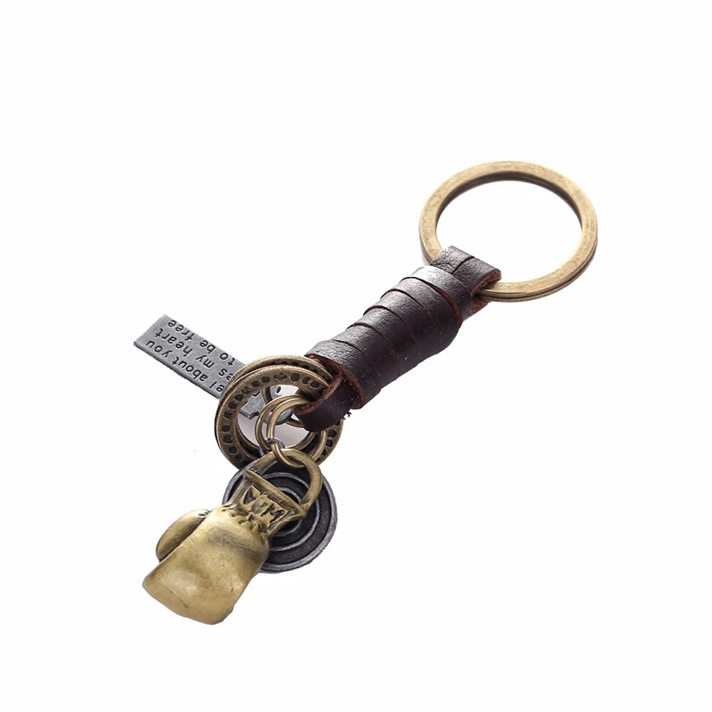 

TIOODRE Boxing Glove Pendant Leather Car Keychain for Keys Car Key Chain Key Ring Holder Finder Keyring Car styling
