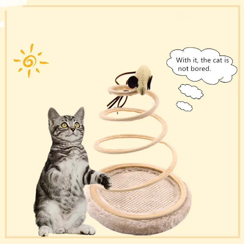 pet single layer cat games cat moving mouse spring play ball new toys for cats interactive plush spring plate funny cat training toy games pet cats mouse