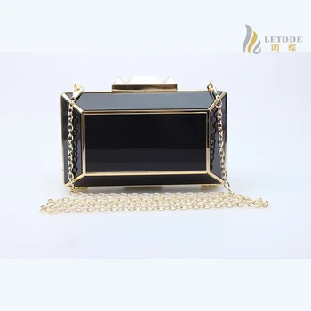 

Alloy acrylic luxury handbags women bags designer shoulder bag white black yellow chain brand bolsos mujer de marca famosa 9012