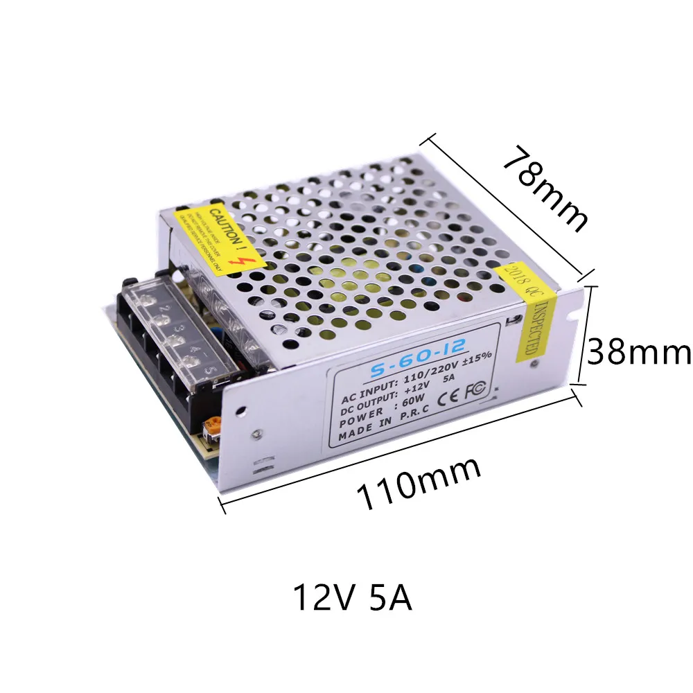 12V переключатель светодиодный Питание трансформатор 1.25A/2A/3A/5A/8.5A/10A/15A/20A/30A драйвер 15W 25W 36W 60W 100W 120W 150W 250W 360W