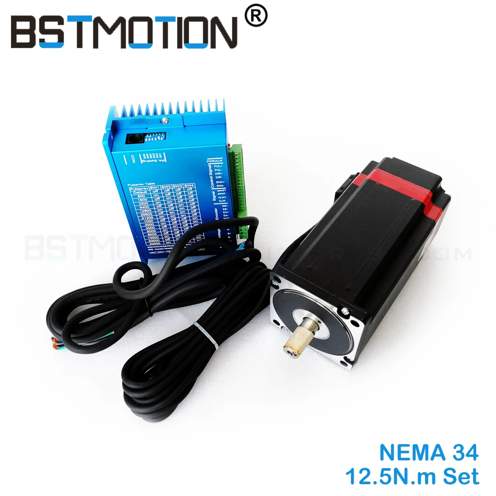 Nema 34 12.5N. m комплект шагового двигателя с замкнутым циклом Hybird Servo Driver HB860H + 86HB250 156B 86