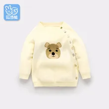 Dinstry/Новое поступление, свитер для маленьких мальчиков и девочек на весну и осень детский вязаный свитер с милым рисунком медведя, открывающийся спереди