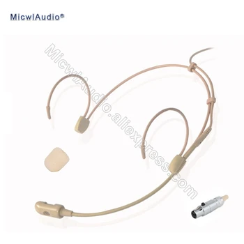 

Pro Headworn High Quality Condenser Conference Unidirectional Headset Microphone 4Pin TA4F For Shure Beige