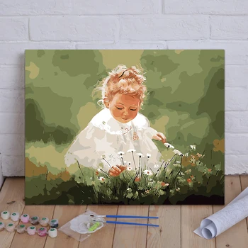 

Framed painting by number coloring by numbers for home decor hand painted canvas painting 4050 Mining flower